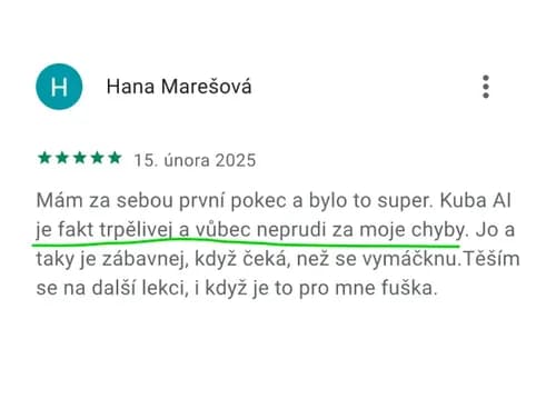 5★ recenze aplikace Kuba English z Google Play
