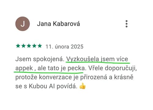 5★ recenze aplikace Kuba English z Google Play